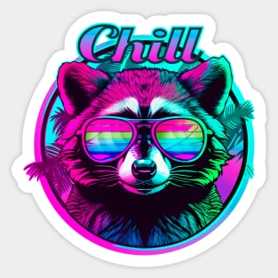 chill raccoon Sticker